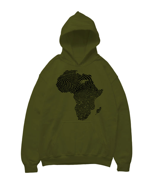 Africa Finger Print Hoodie - Black10.com