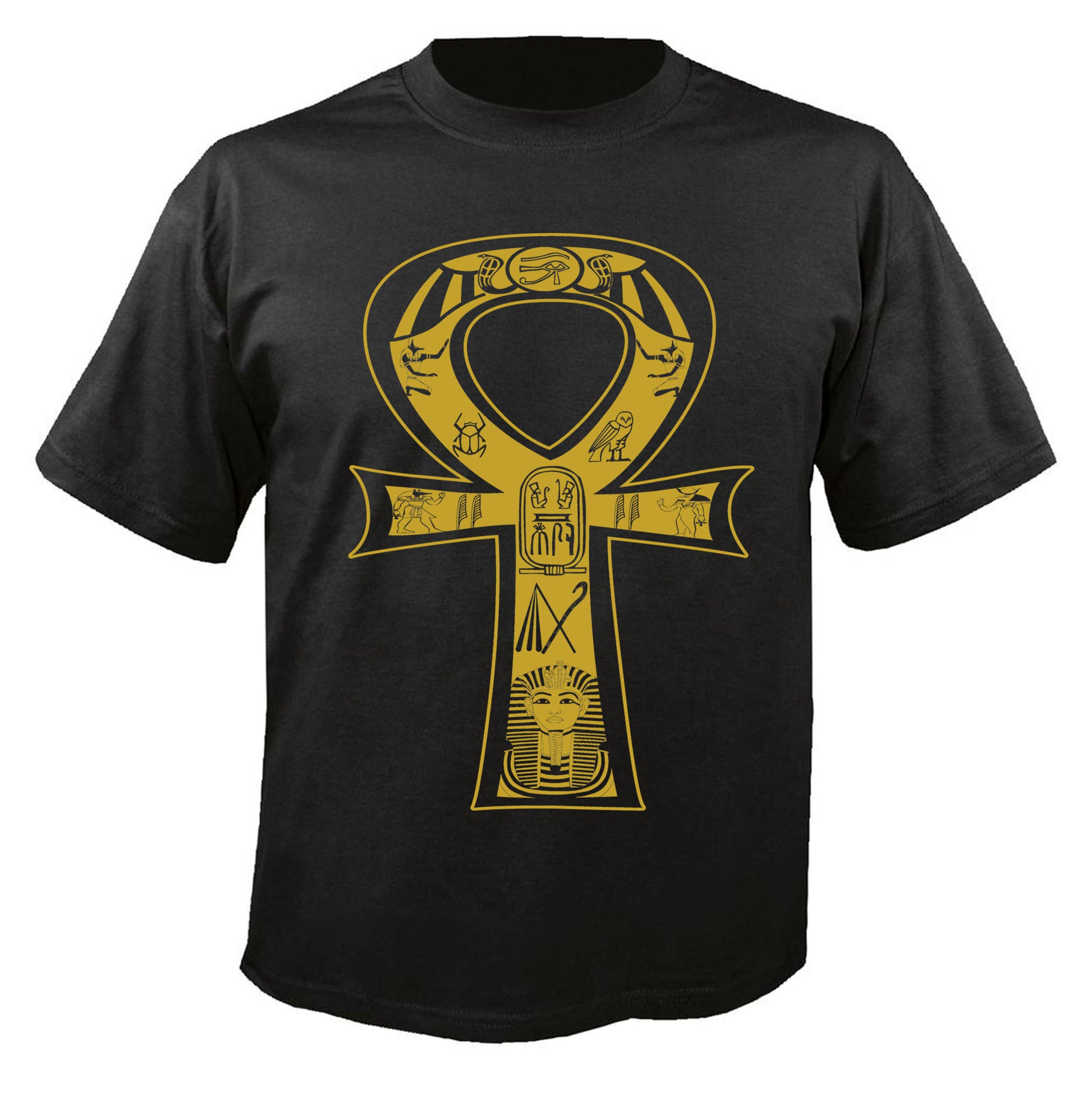 Egyptian Ankh t-shirt. Gold print. Available at black10. African American Apperal