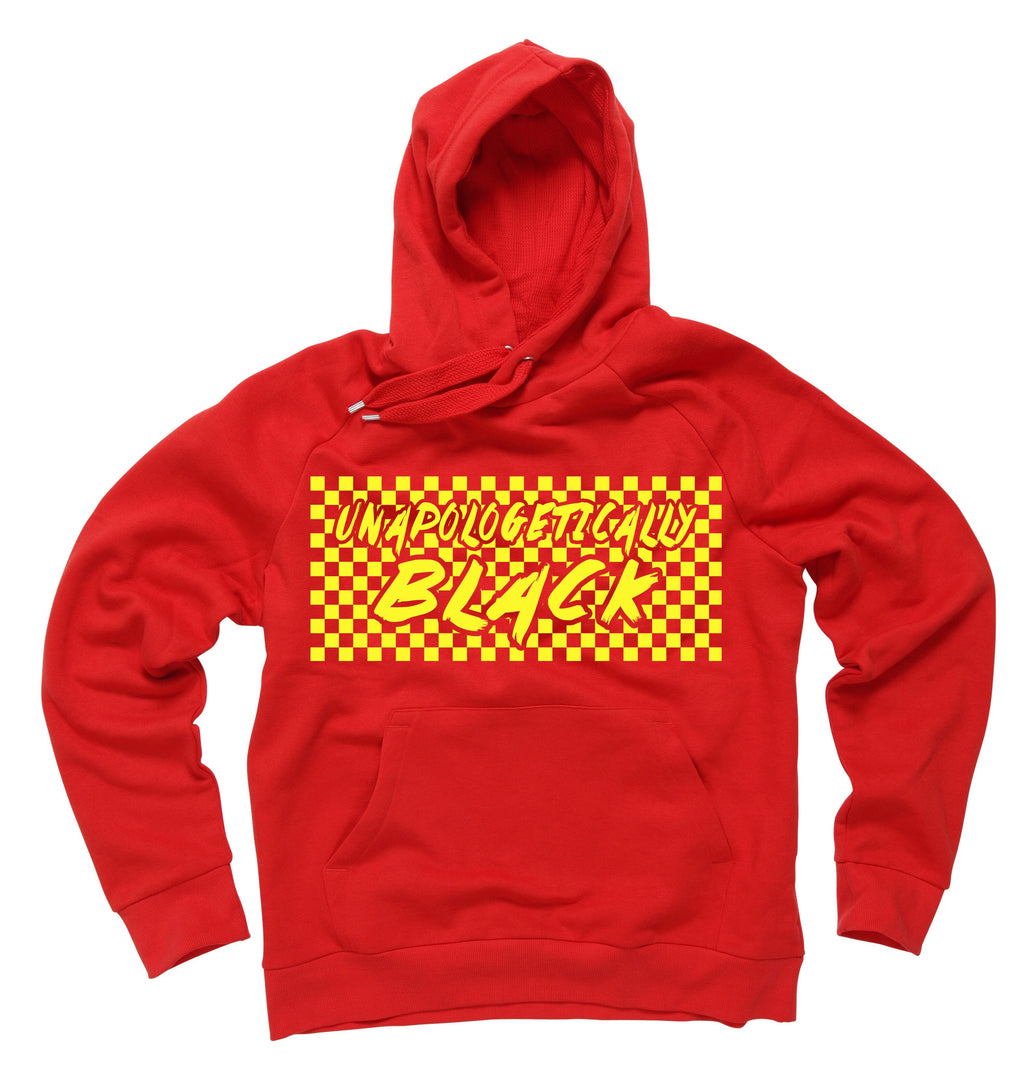 Checkered Unapologetically Black Hoodie - Black10.com