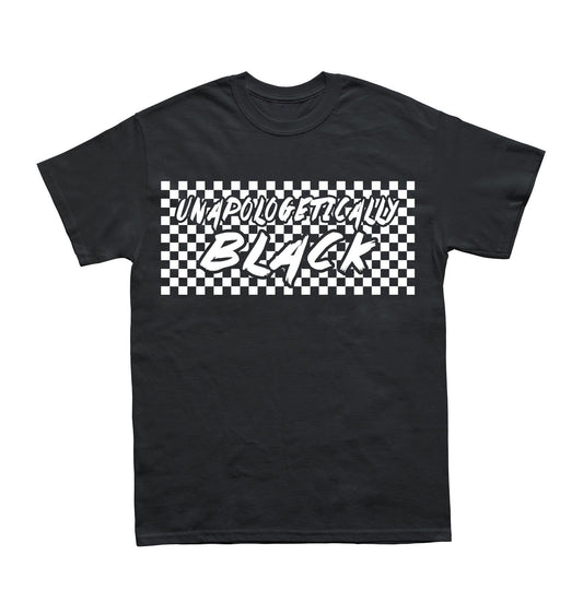 Checkered Unapologetically Black Shirt - Black10.com