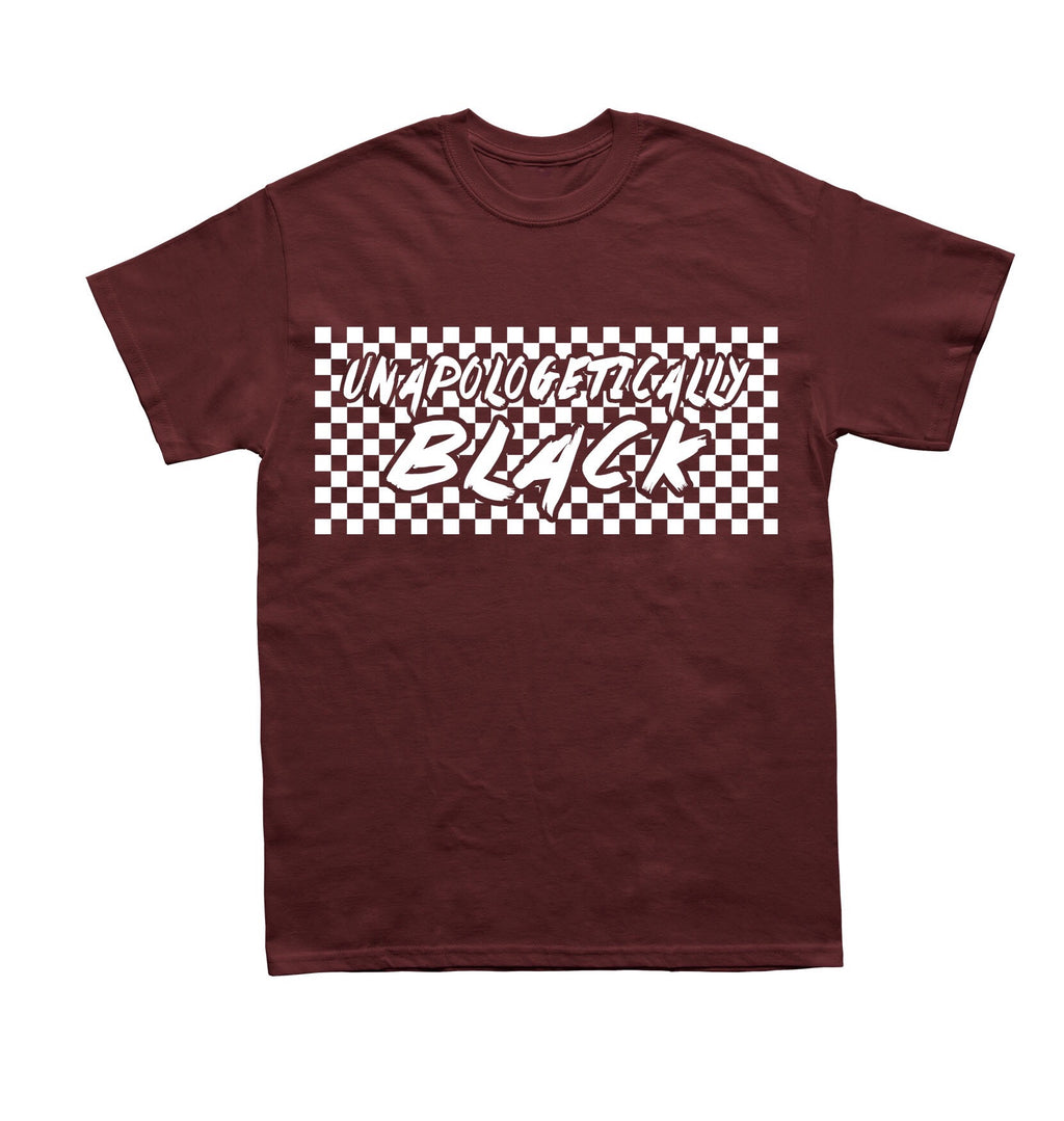 Checkered Unapologetically Black Shirt - Black10.com
