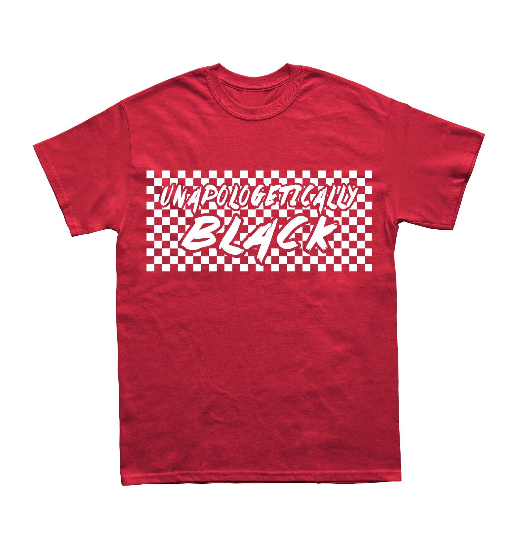 Checkered Unapologetically Black Shirt - Black10.com